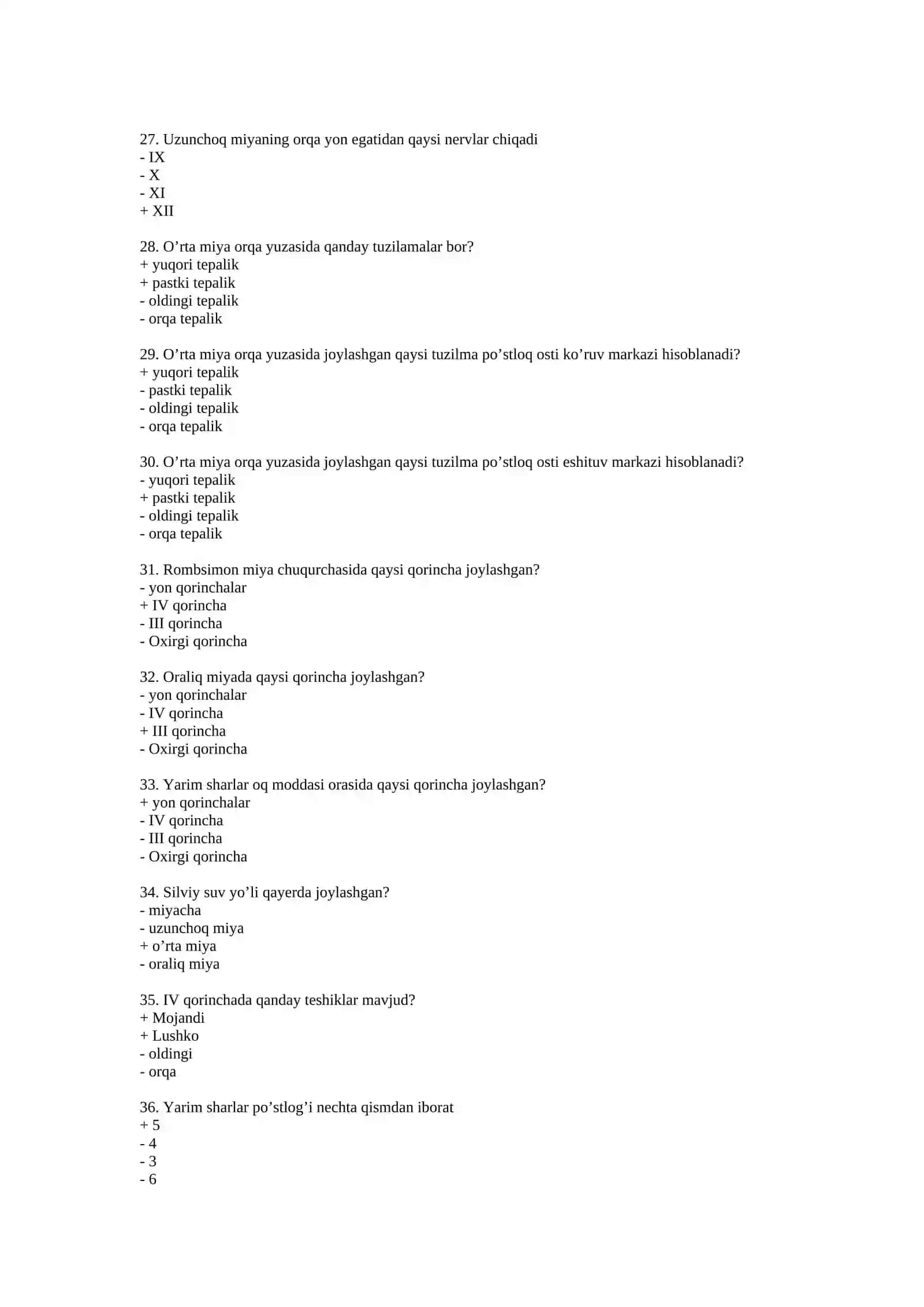ODAM ANATOMIYASI TEST 4