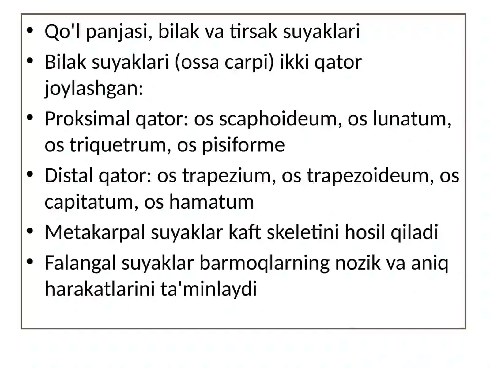 Qoʻlsuyaklar va ularning birlashmalari 4