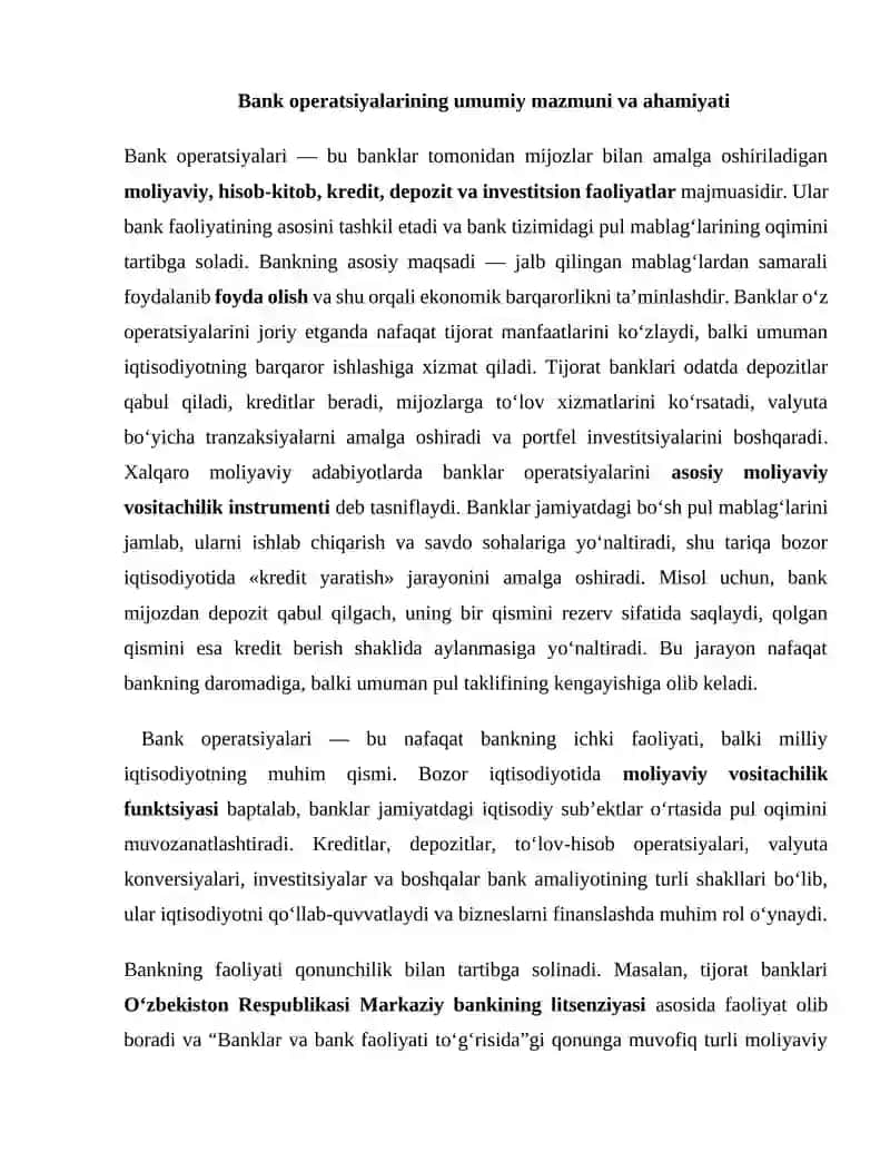 Bank operatsiyalari 4