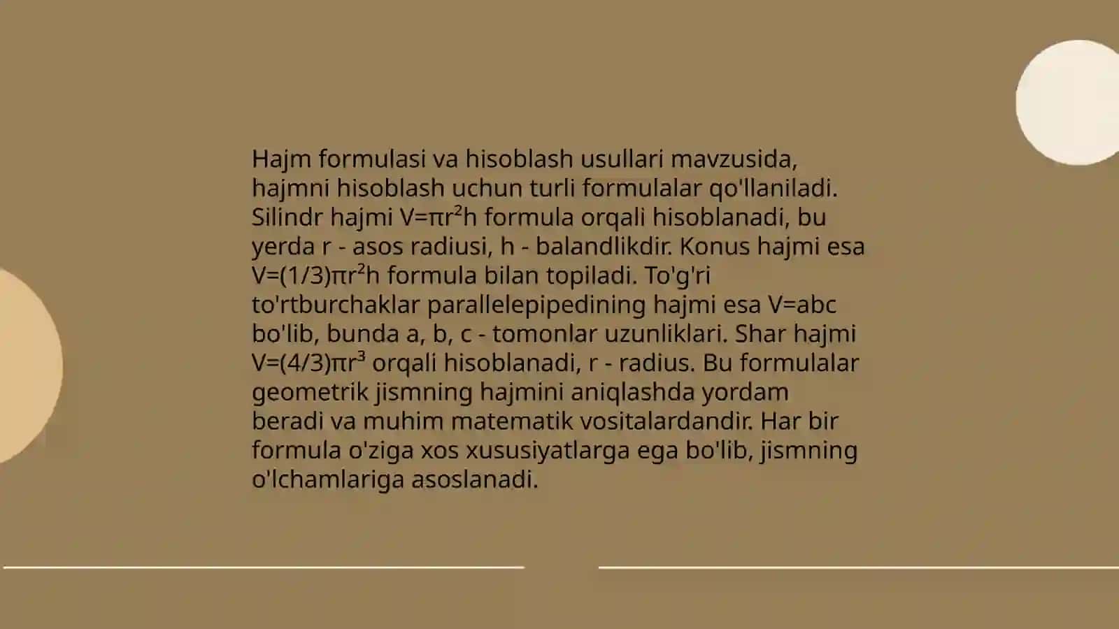Oʻtmas burchakli brus hajmini aniqlash 4