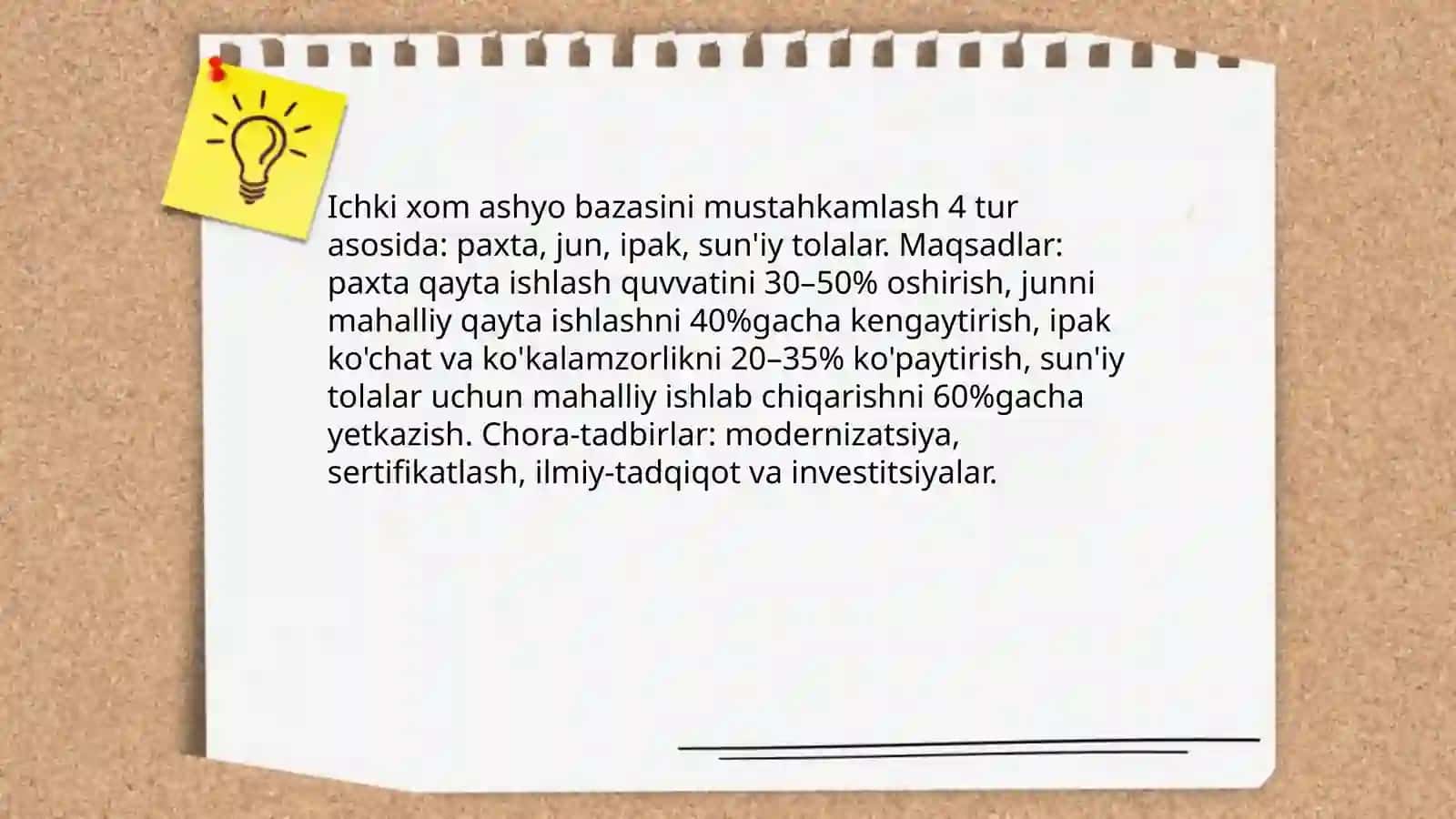 O'zbekiston Respublikasida yengil sanoatni rivojlantirish yo'nalishlari 4