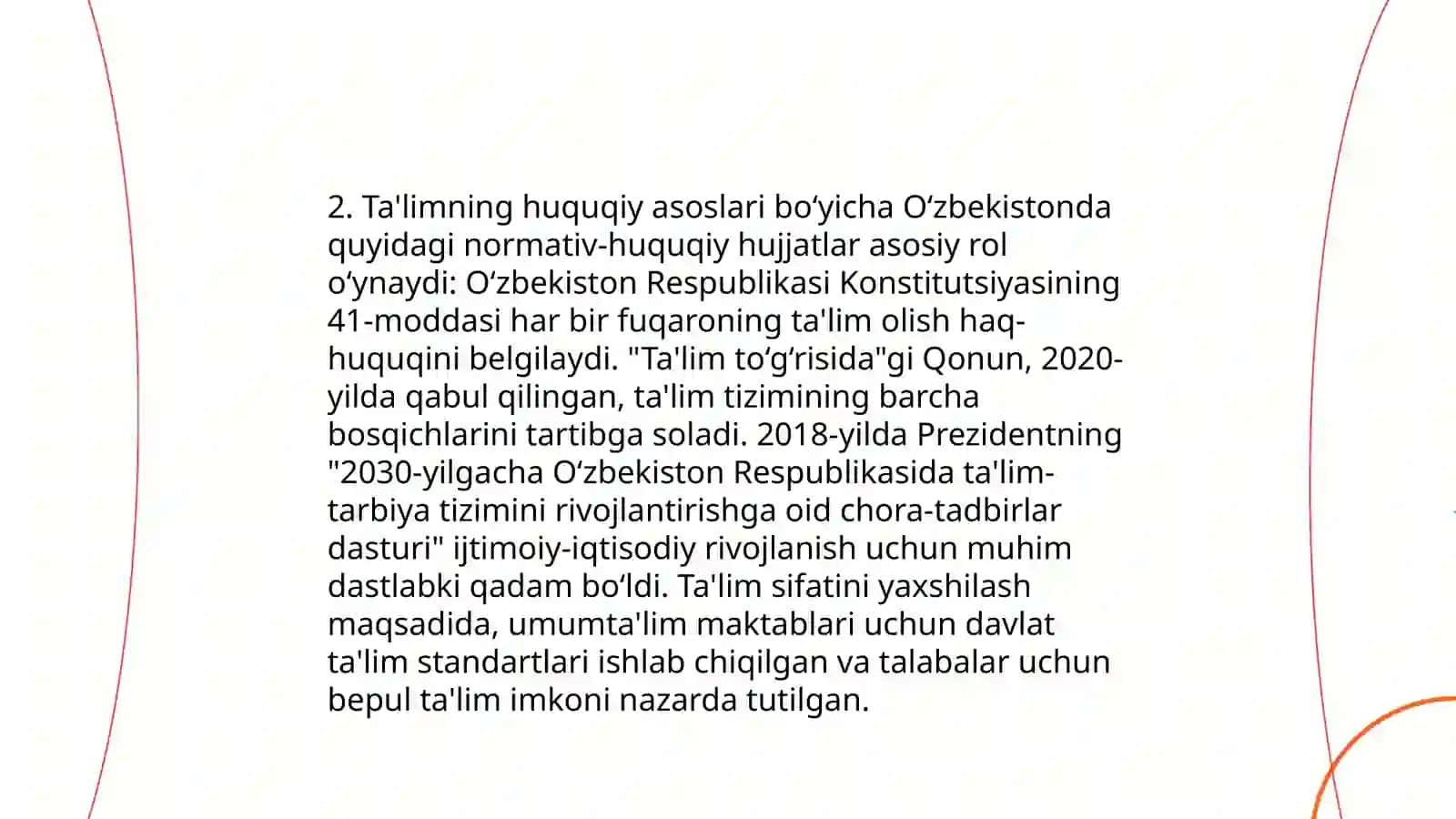 O'zbekiston Respublikasi ta'lim to'g'risidagi qonuni 4