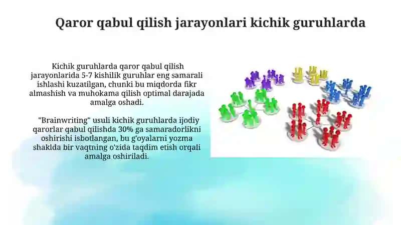 Kichik Guruhlarning Tasnifi 4