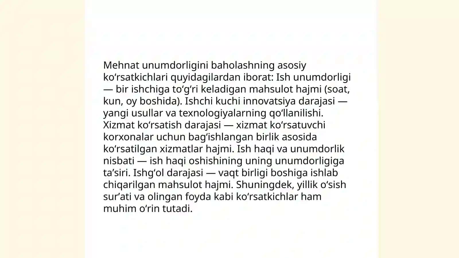 Mehnat unumdorligini oshirish yoʻllari 4