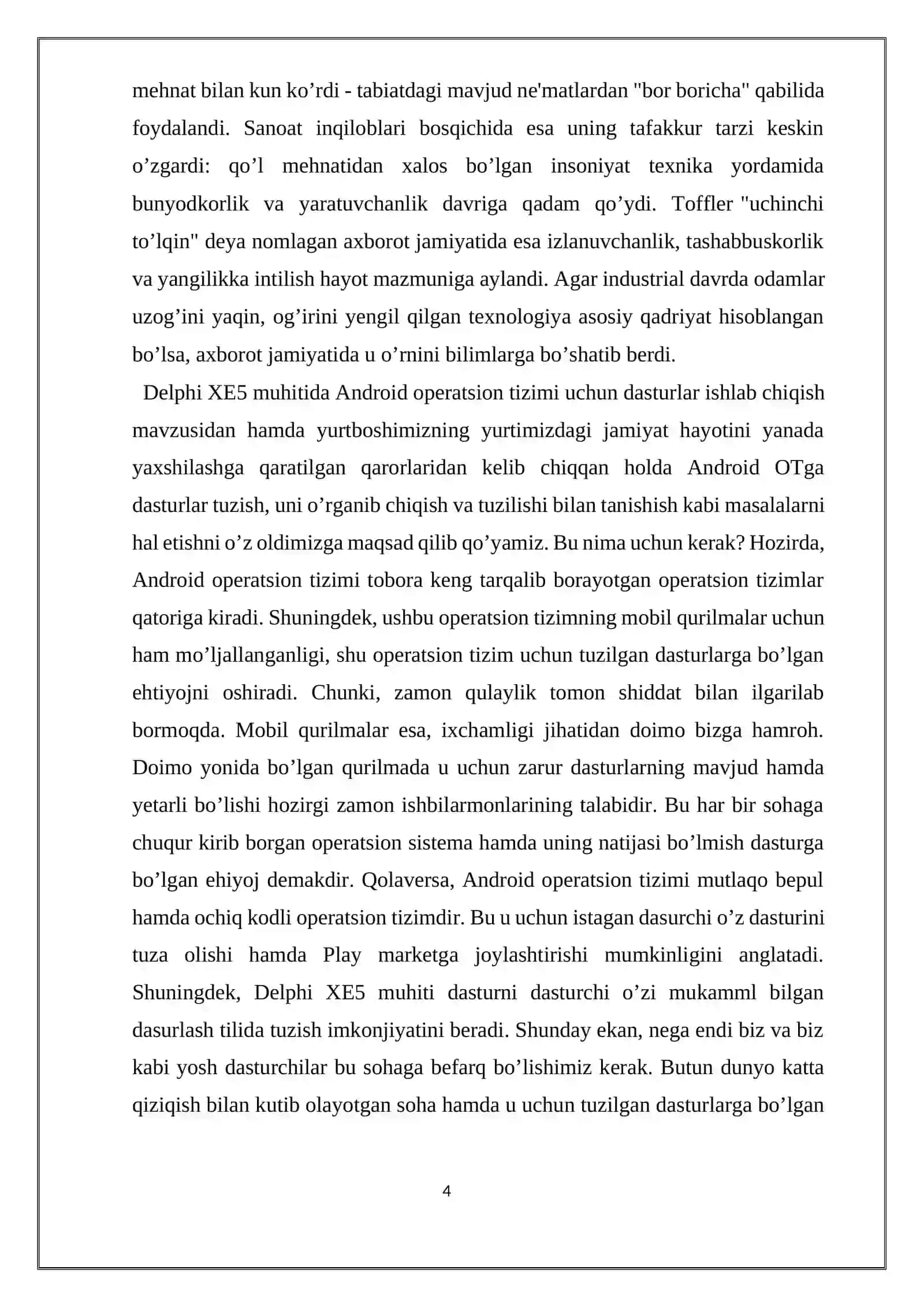Delphi XE5 muhitida android operatsion tizimi uchun dasturlar ishlab chiqish 4