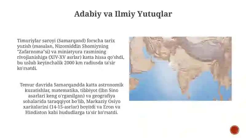 Amir Temur va Temuriylar davrida o'rta osiyoning o'rganilishi 4