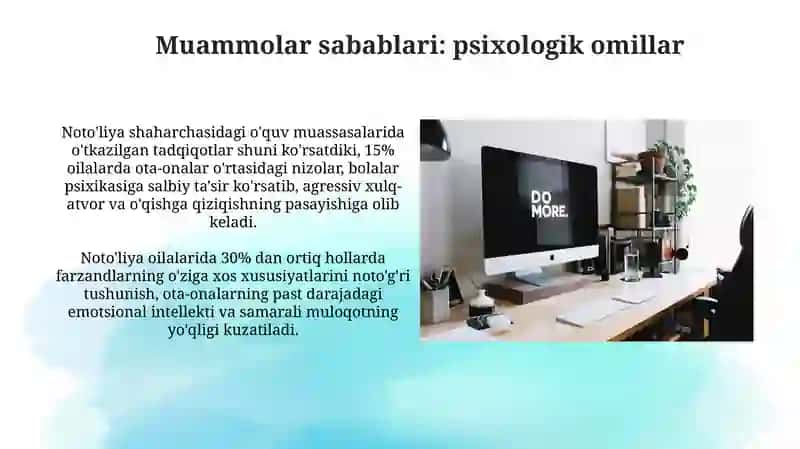 Noto'liya oilaning ijtimoiy pedagogik muammolari va kelib chiqish sabablari va turlari 4