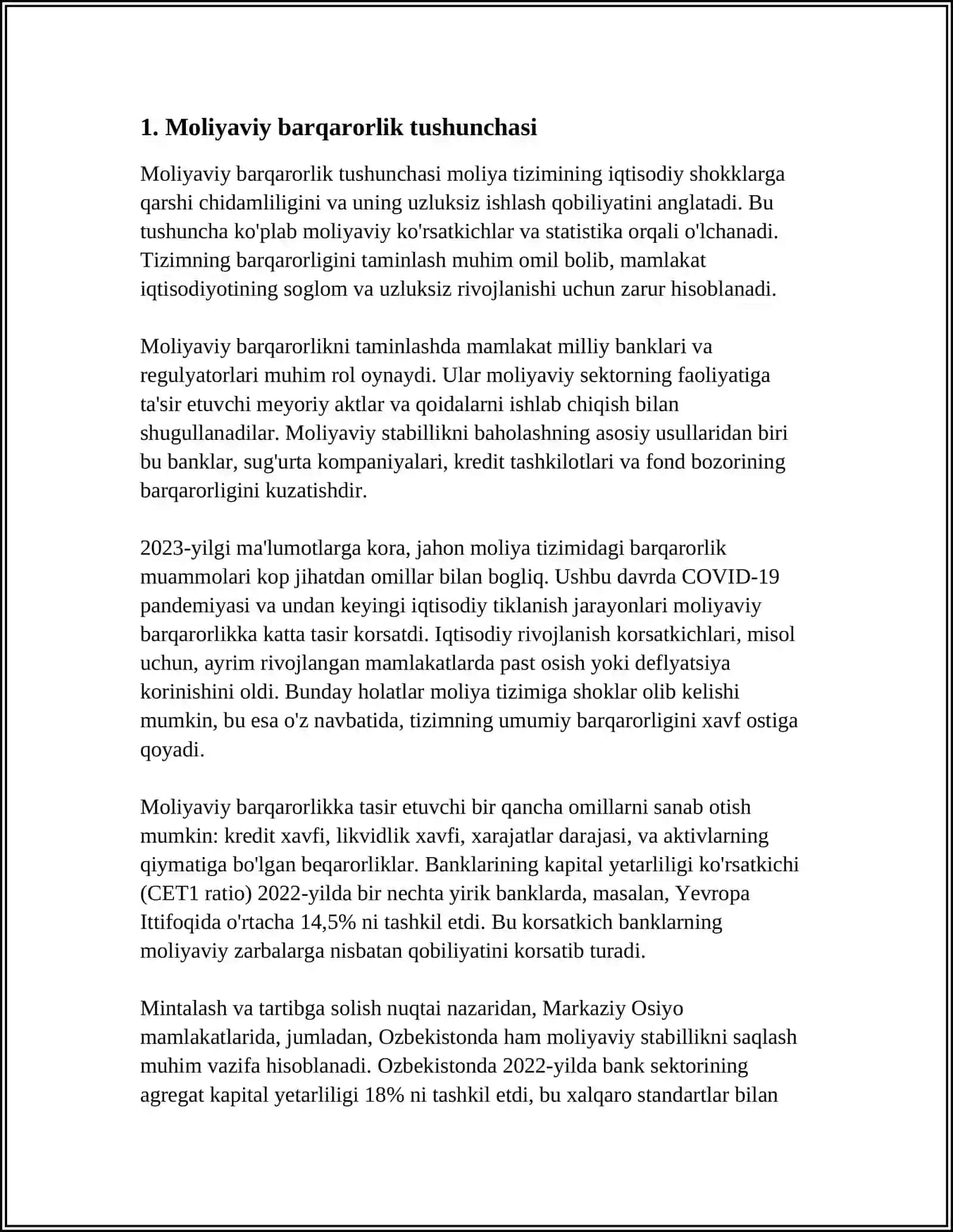 XO‘JALIK YURUTUVCHI SUBYEKTLARNING MOLIYAVIY BARQARORLIGINI TAHLILI 4