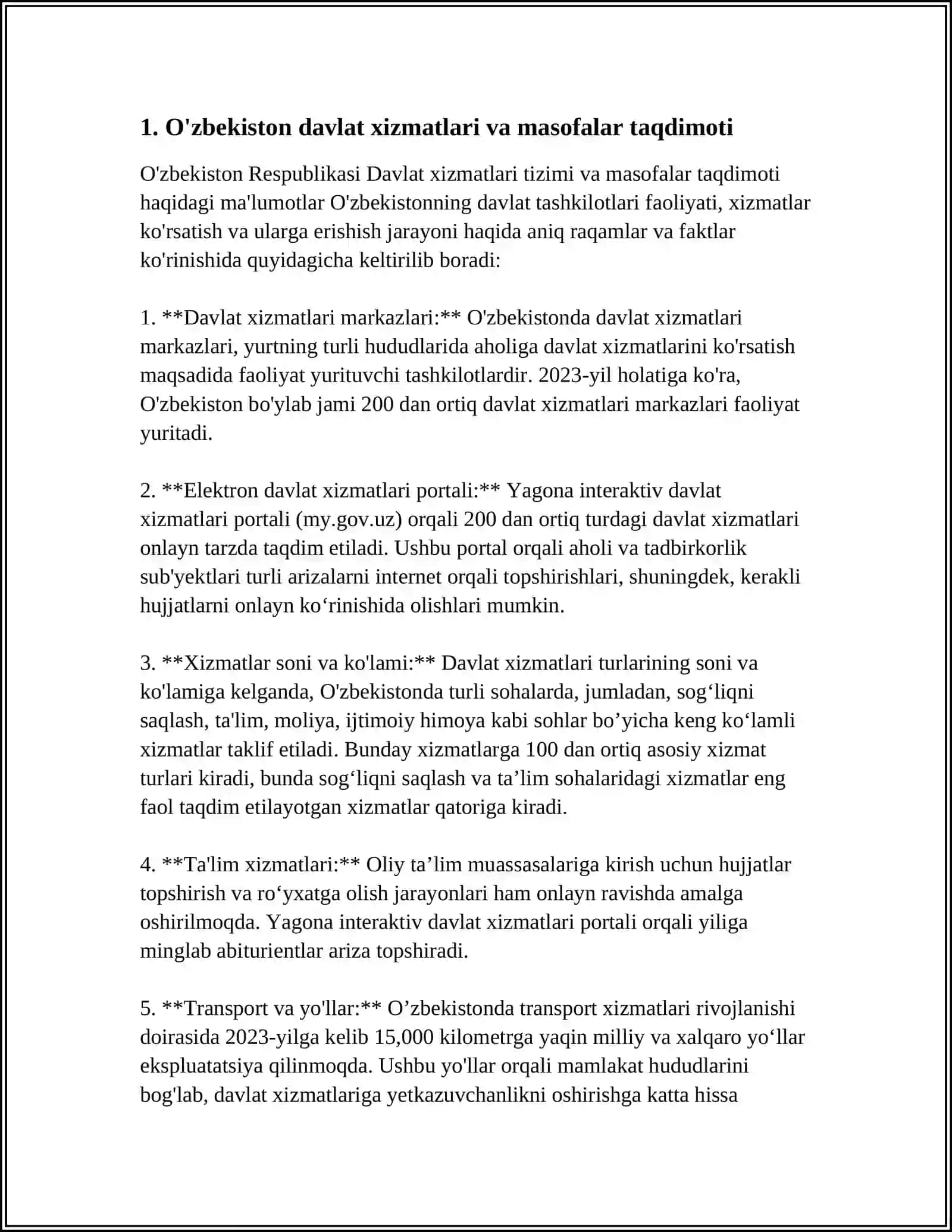 O‘zbekiston Respublikasi Davlat Xizmati Bilan Bog'liq Masofalar Tahlili 4