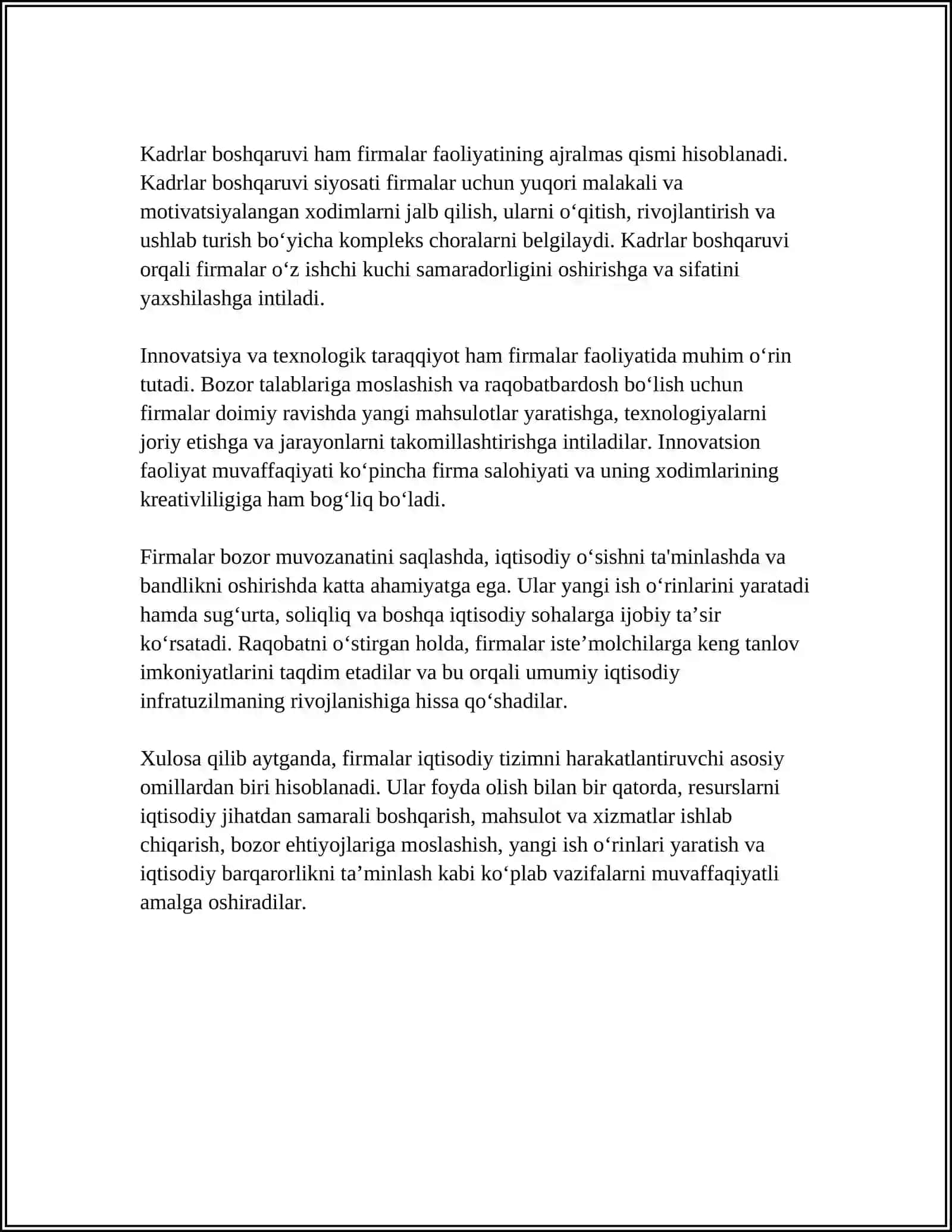 FIRMALAR VA ULARNI TASHKILIY-IQTISODIY ASOSLARI 4