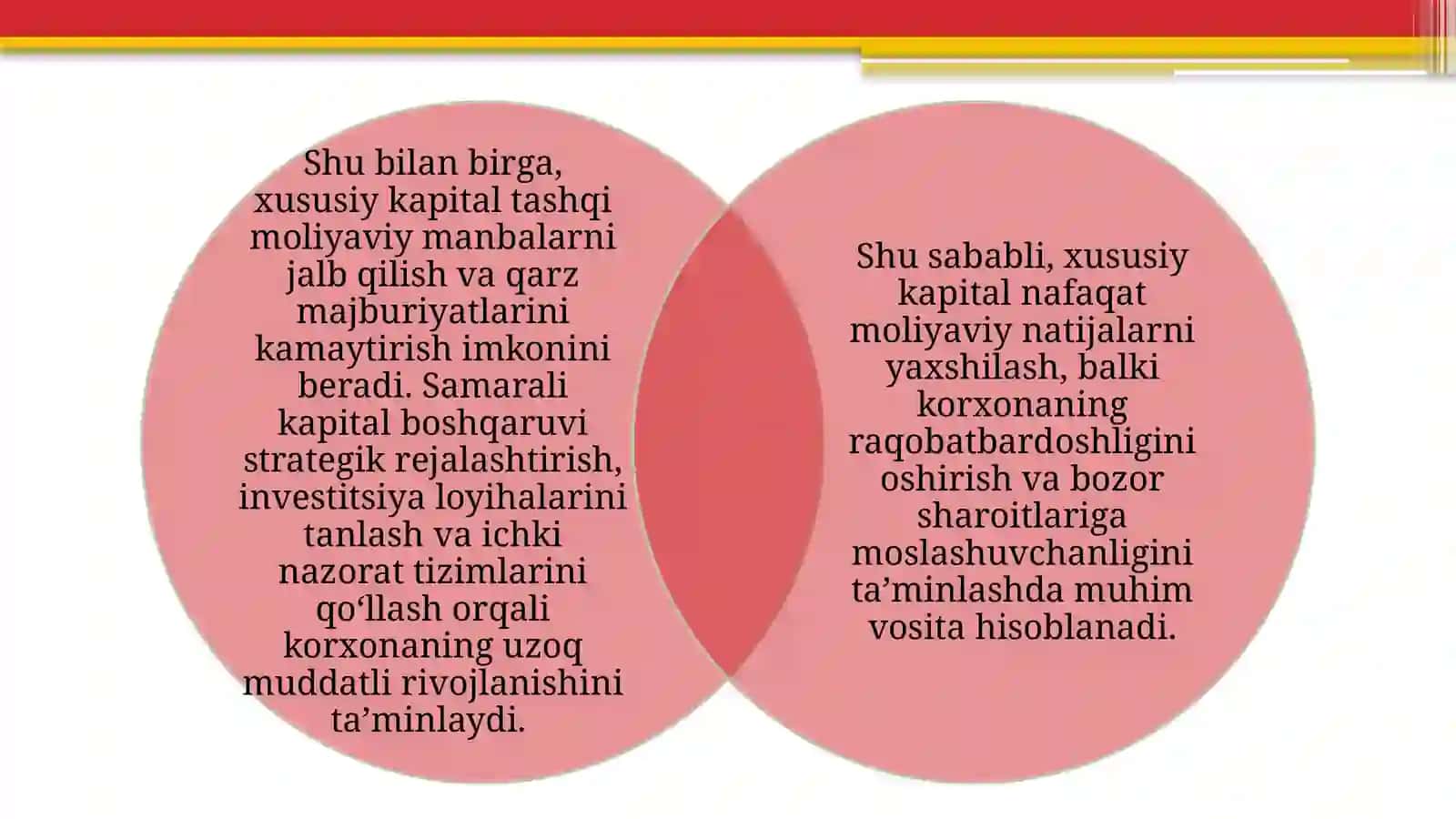 Xususiy kapitaldan foydalanish samaradorligining tahlili 4