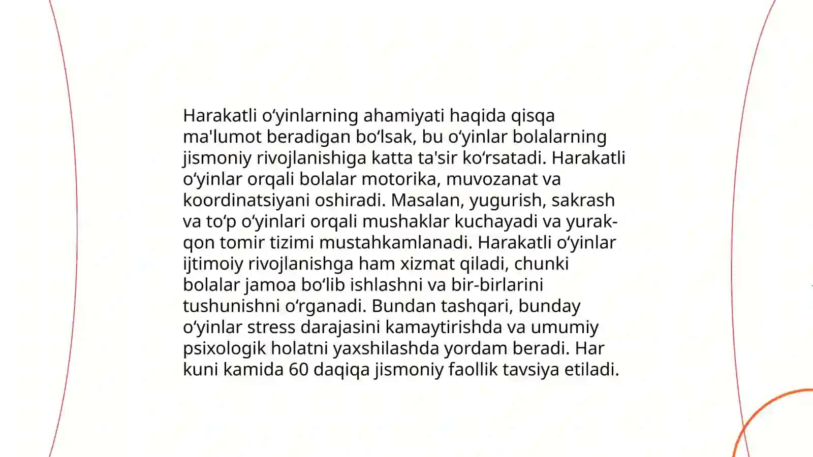 Jismoniy madaniyat darsining mazmuni 4