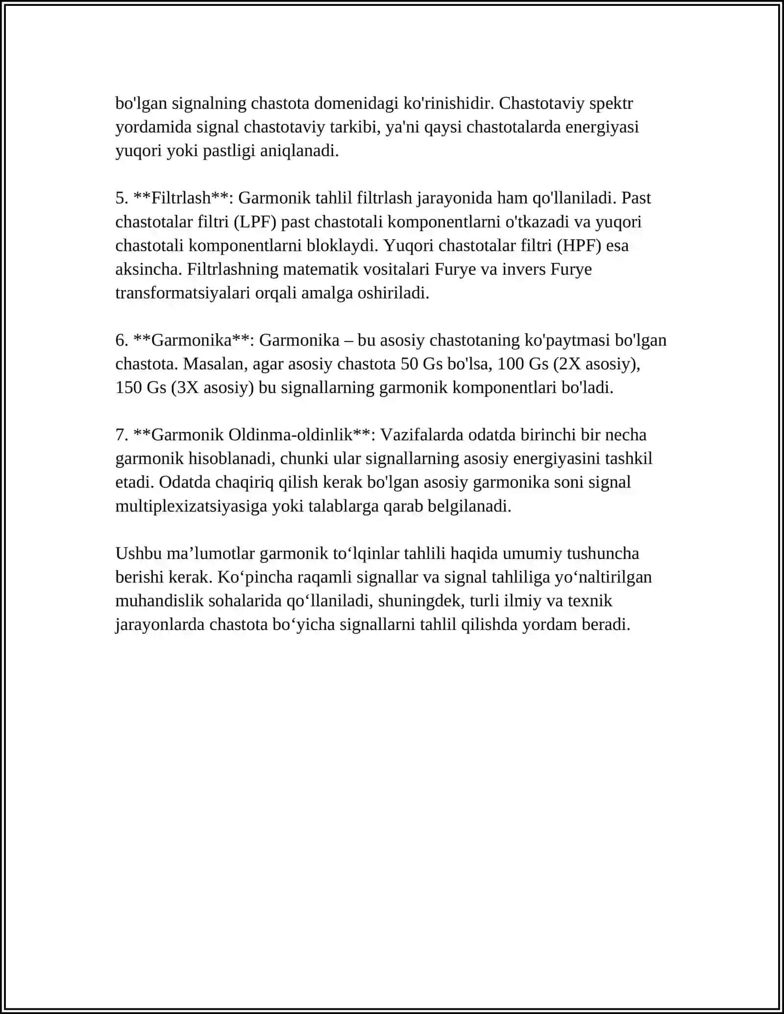 HARMONIKALARNING ELEKTR TA'MINOTI SIFATIGA TA'SIRI 4