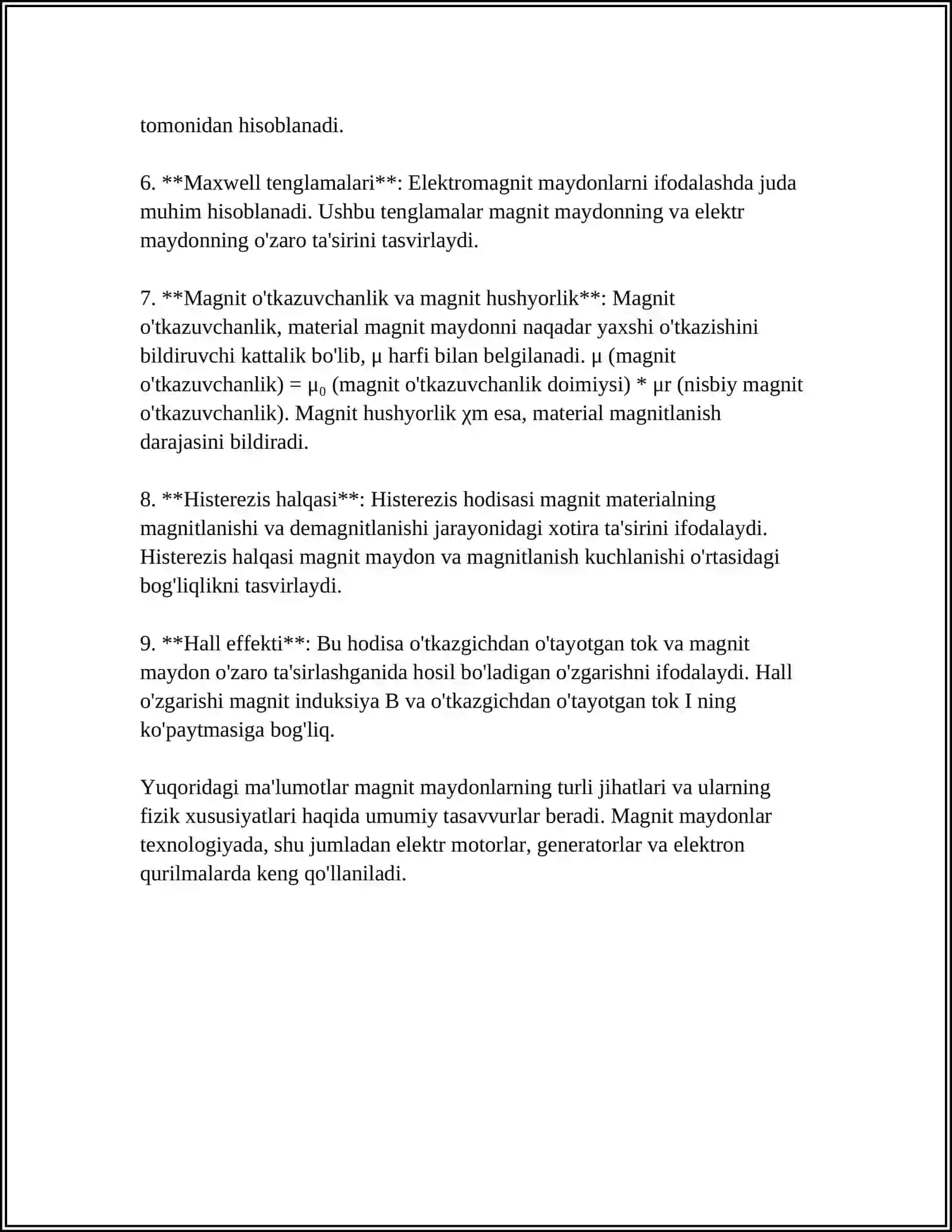 MUSTAQIL ISH Mavzu: MAGNIY XOMASHYOSINING TURLARI 4