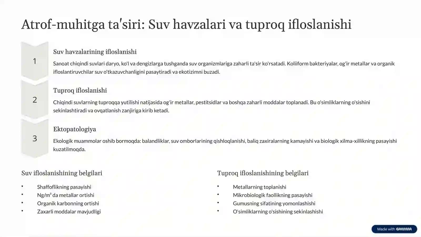 Sanoat chiqindi suvlarining sanitariya-gigiyenik holati 4