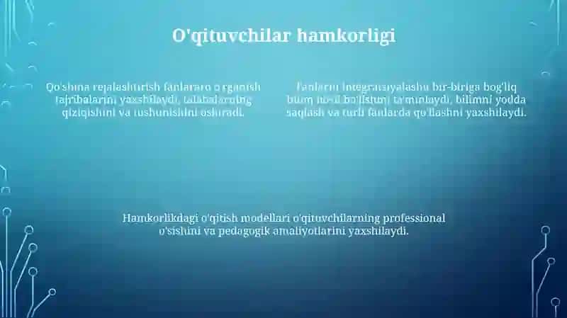 Boshlanĝich ta'limda bõlimlar aro integratsiya 4