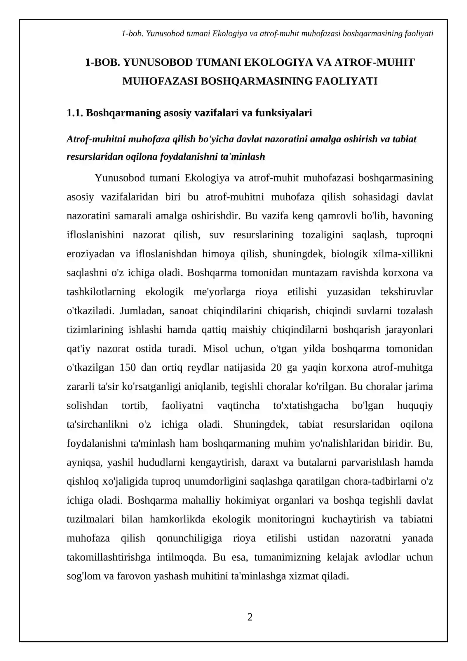 Yunusobod tumani Ekologiya va atrof-muhit muhofazasi boshqarmasining faoliyati 4