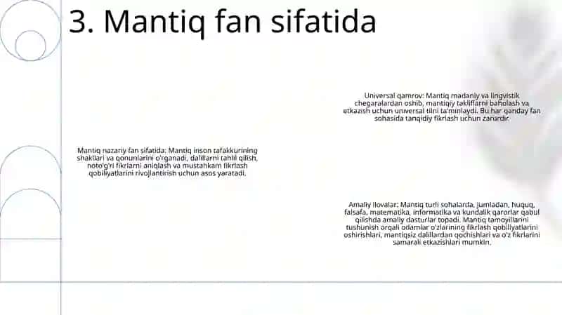 Mantiq Tafakkur Shakllari Va Qonunlarni O'Rganuvchi Fan 4