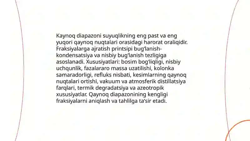 Neft xomashyosini qayta haydash jarayonlaridagi xususiyatlari 4