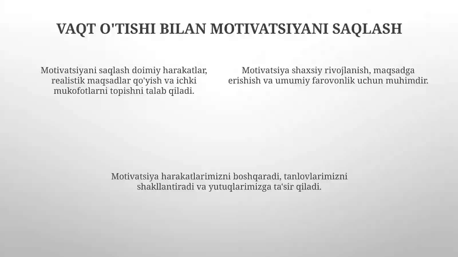 Inson hayotidagi motiv va motivatsiyaning o'rni 4