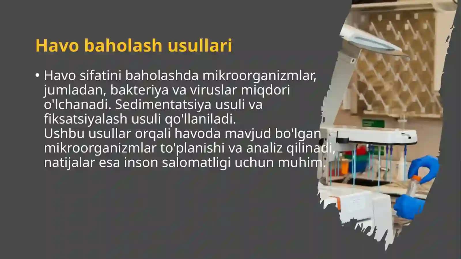 Atrof-muhit ob'ektlarini sanitariya-bakteriologiya jihatidan baholash 4