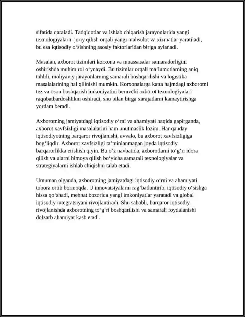 AXBOROTNI JAMIYATDA TUTGAN O‘RNI VA AHAMIYATI 4