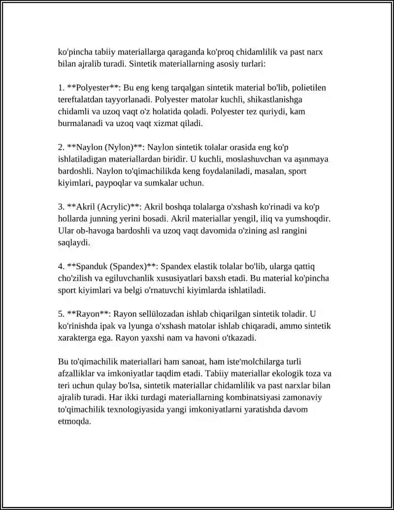 TO'QIMACHILIK MATERIALLARINI SERTIFIKATLASHTIRISHNI O'RGANISH 4