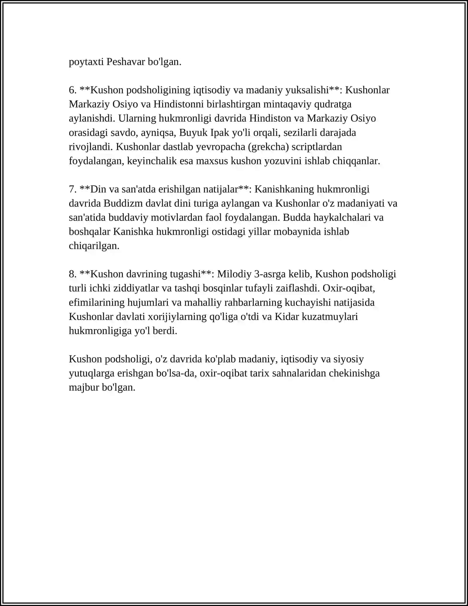 KUSHON PODSHOLIGI DAVRIDA IJTIMOIY-IQTISODIY VA MADANIY-MA'NAVIY HAYOT 4