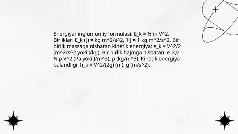 Suv oqimining kinetik energiyasi tushunchasi 4