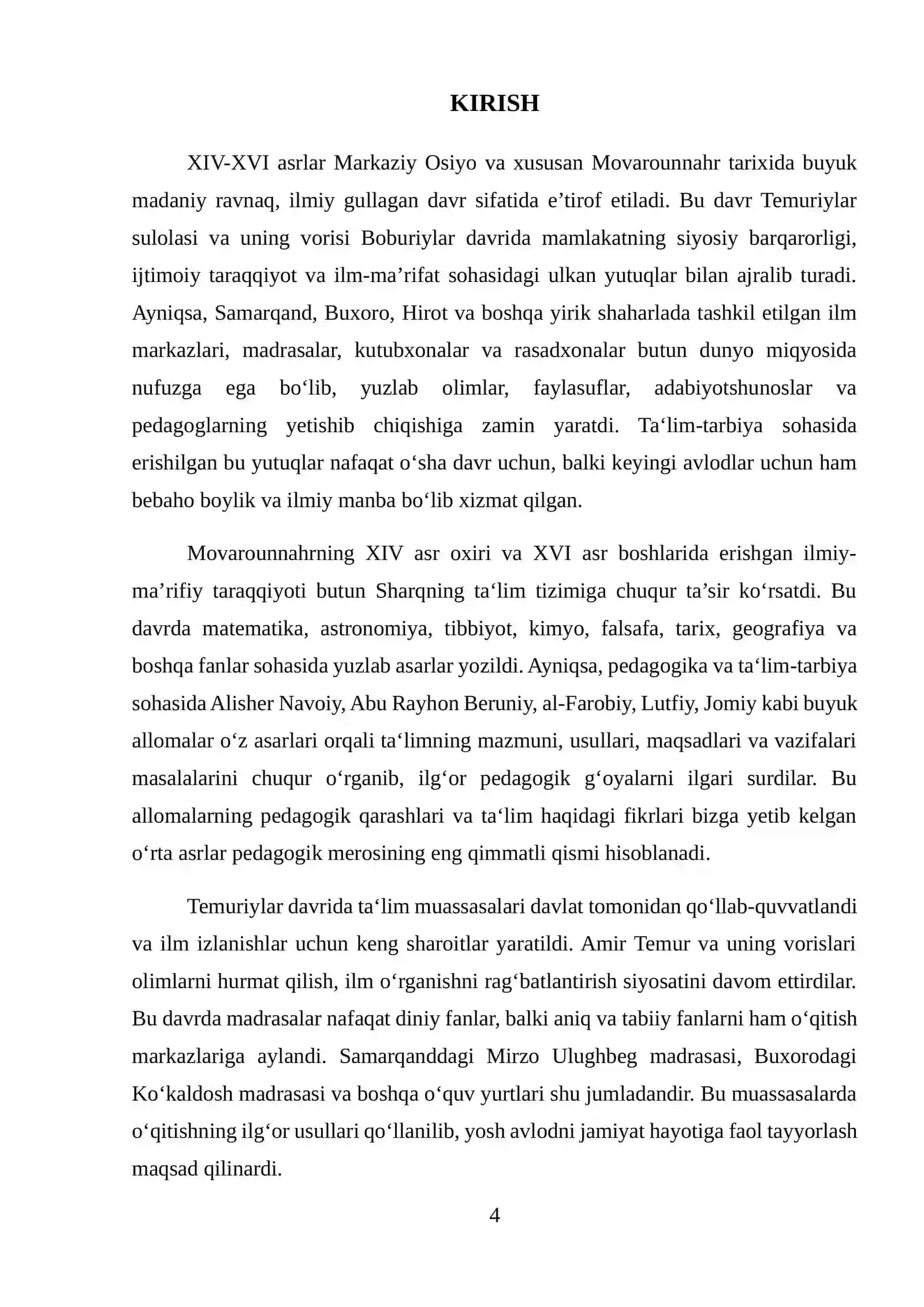 XIV-XVI asrlarda Movarounnahrdagi ta‘lim-tarbiya va pedagogik fikrlar 4