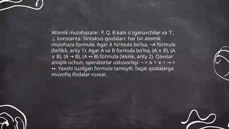 Mulohazalar algebrasi formulalari 4