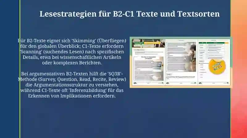 Lesekompetenz B2 - C1 Niveau 4