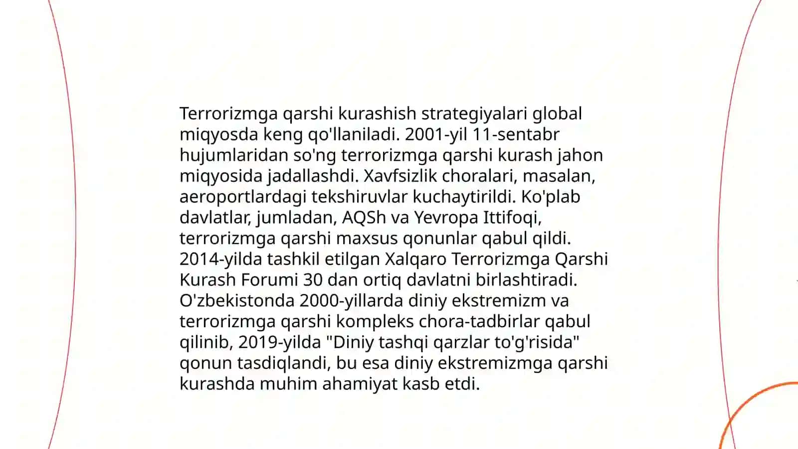 Milliy xavfsizlikni taʼminlash borasida amalga oshirilayotgan ishlar 4