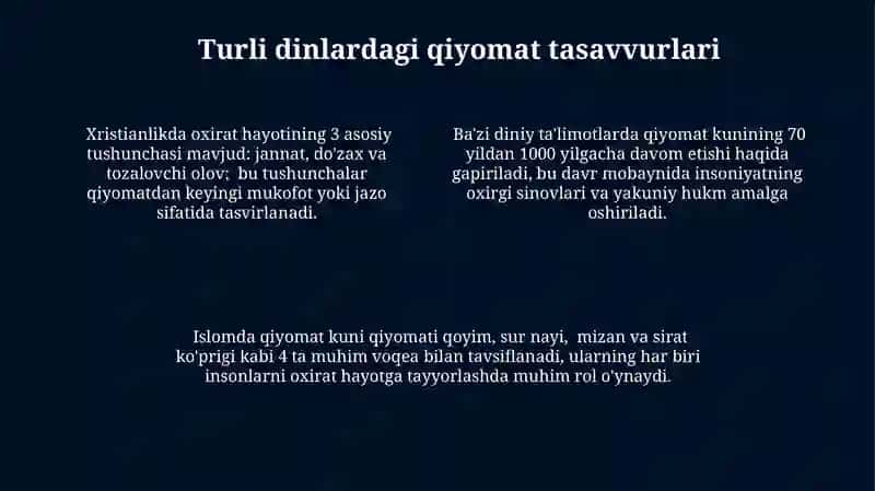 Esxatalogiyaning mohiyati: qiyomat va ohirat dunyosi 4