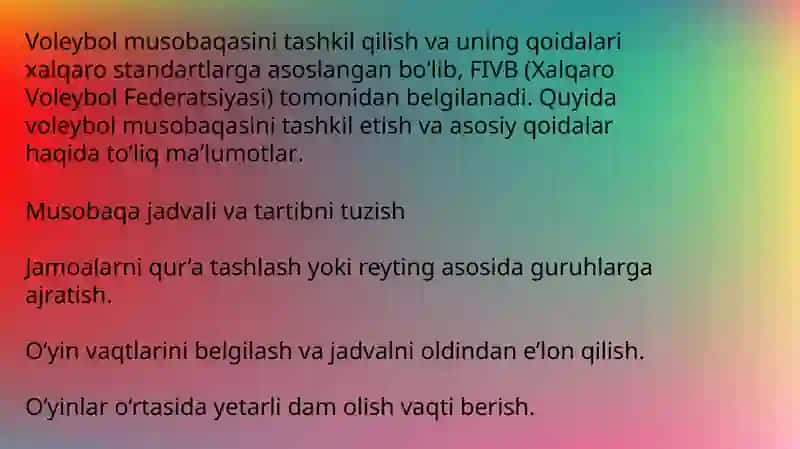 Voleybolda musobaqa qoidalari 4