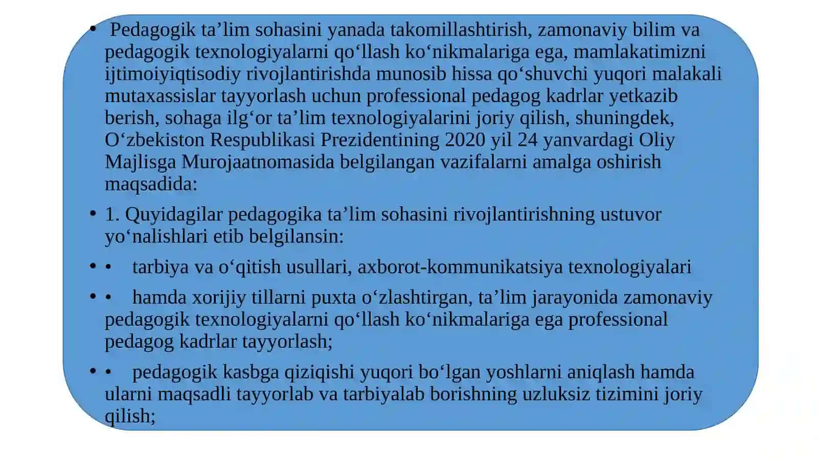 Pеdagog kadrlar tayyorlovchi oliy ta’lim muassasalarini tizimli rivojlantirish 4