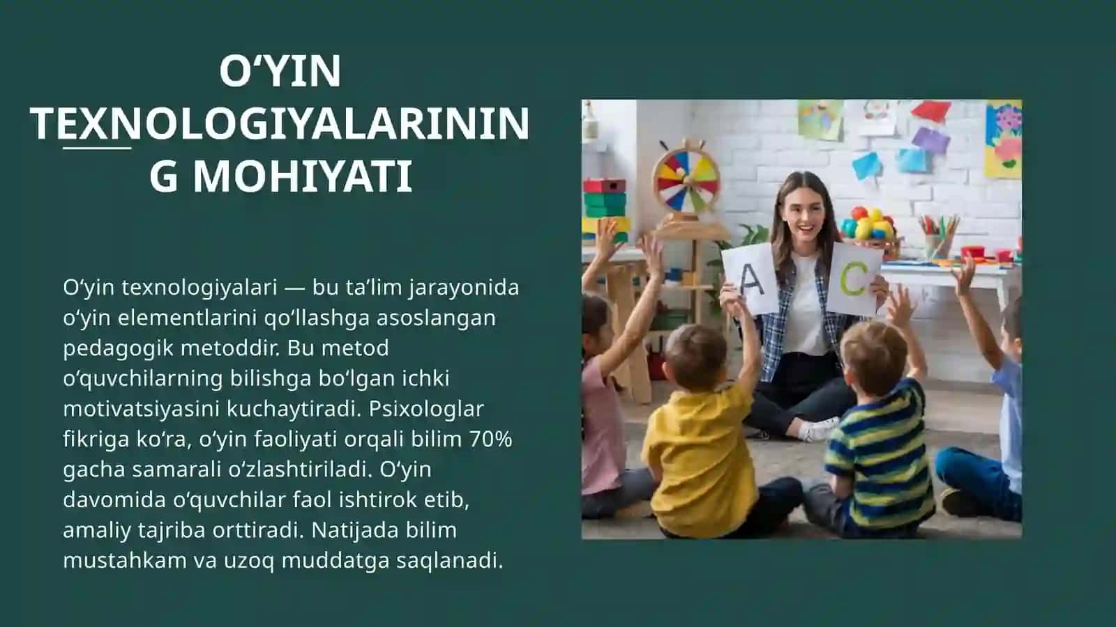 Talim jarayonida o'yin texnologiyalarini qo'llash pedagogik o'yinlar tipologiyasi. 4