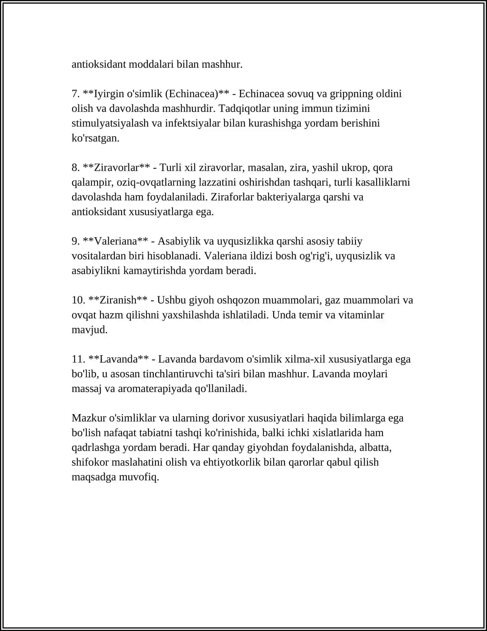 ÓZBEKISTONDA ÒSADIGAN DORIVOR ÒSIMLIKLAR 4