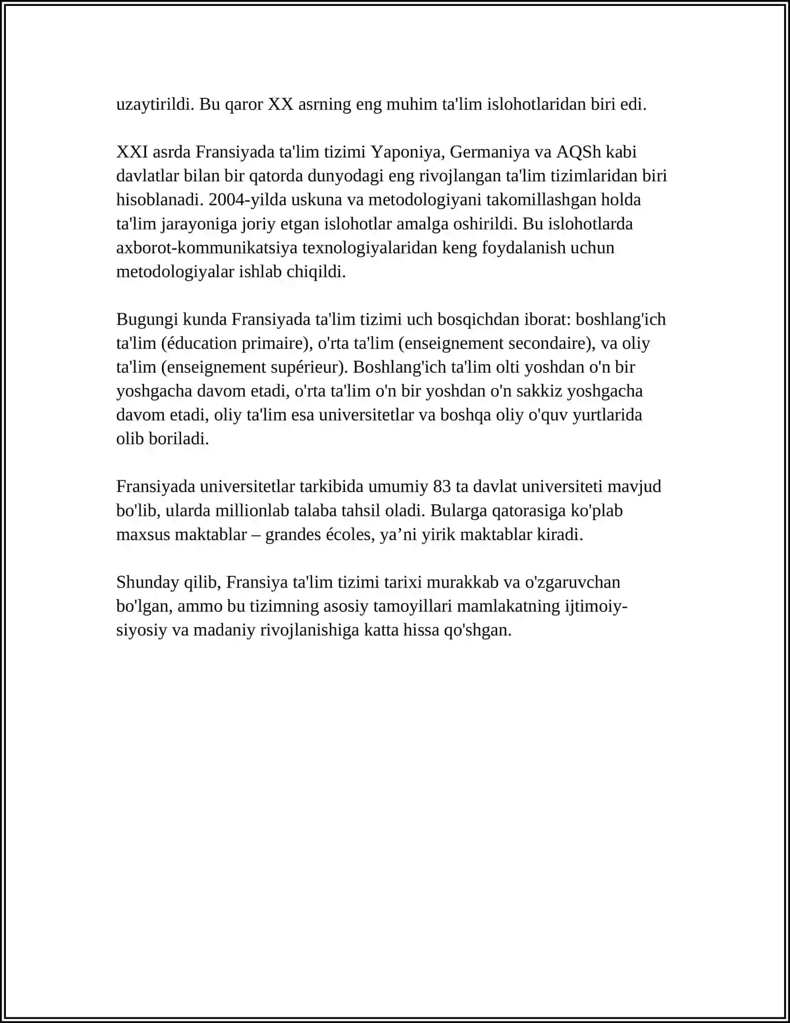 FRANSIYA BOLALARNI OʻQITISH TIZIMI 4