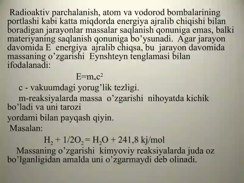 Kimyoda miqdoriy tushunchalarni shakllantirish 4