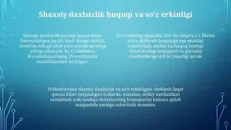 Shaxsiy huquq va erkinliklarning kafolatlari 4