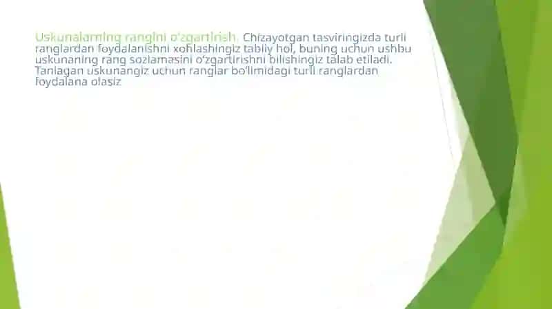 Chiziqning qalinligi va rangini oʻzgartirish. Shakllar chizish 4