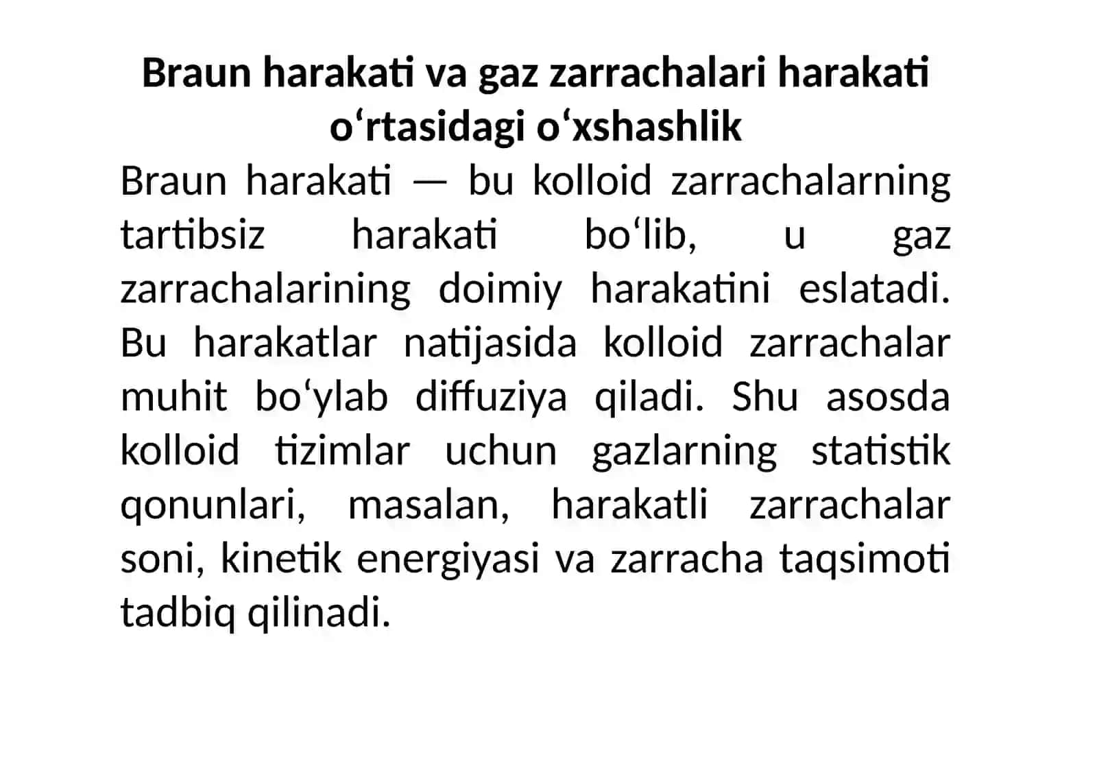 Chin eritmalardagi kabi kolloid eritmalarda ham gaz qonuniyatlarini tadbiqi. 4