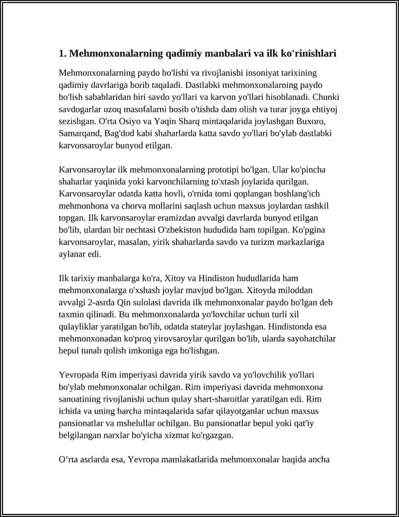 MEHMONLARXONALARNING PAYDO BOʻLISH TARIXI VA RIVOJLANISH BOSQICHLARI 4