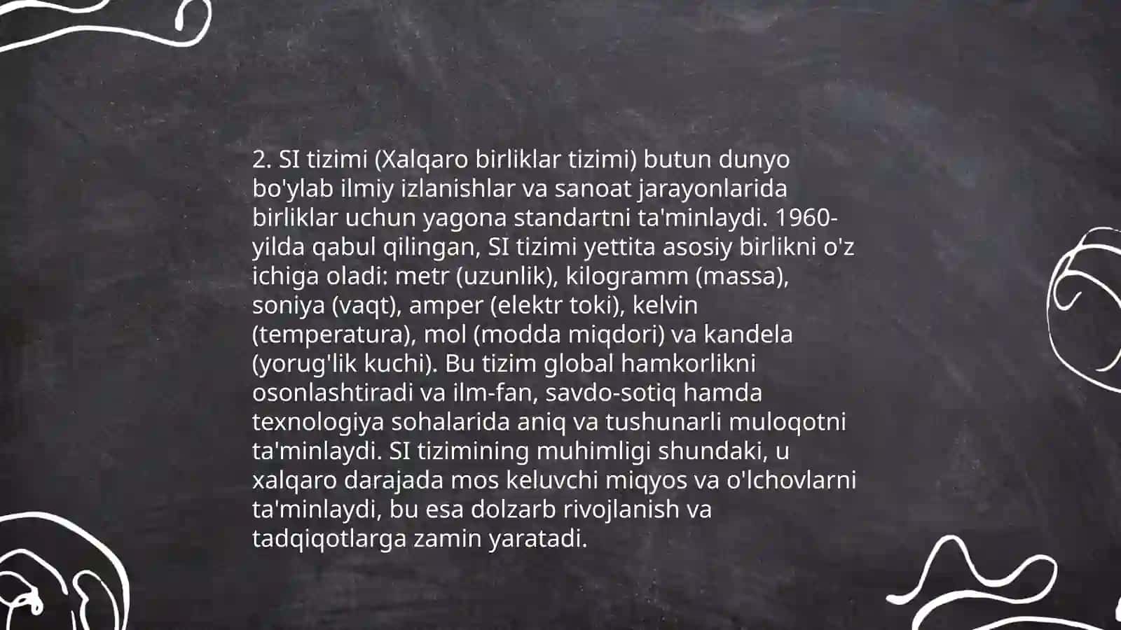Fizik miqdorlarning asosiy birliklari 4