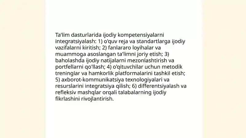 Pedagogik kompetensiyalarni shakillantirishda ijodiy yondoshuv 4