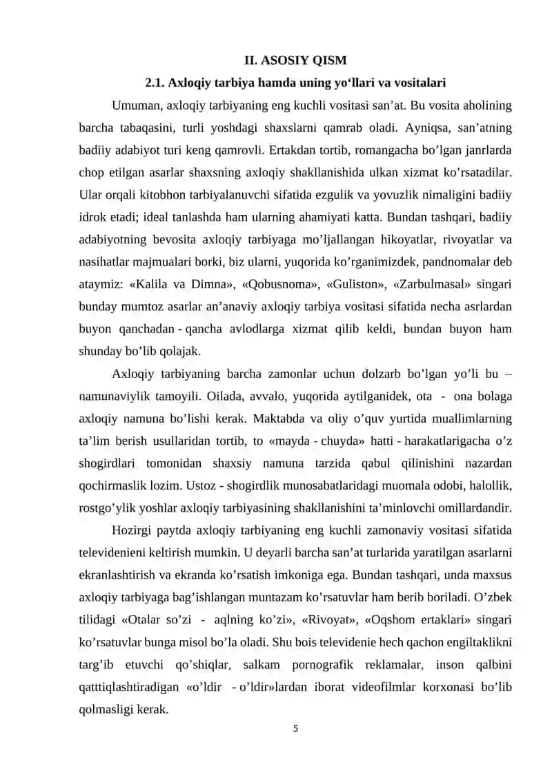 MANAVIY AXLOQIY TARBIYANI AMALGA OSHIRISHDA MILLIY QADRIYATLARLARNING OʼRNI 4