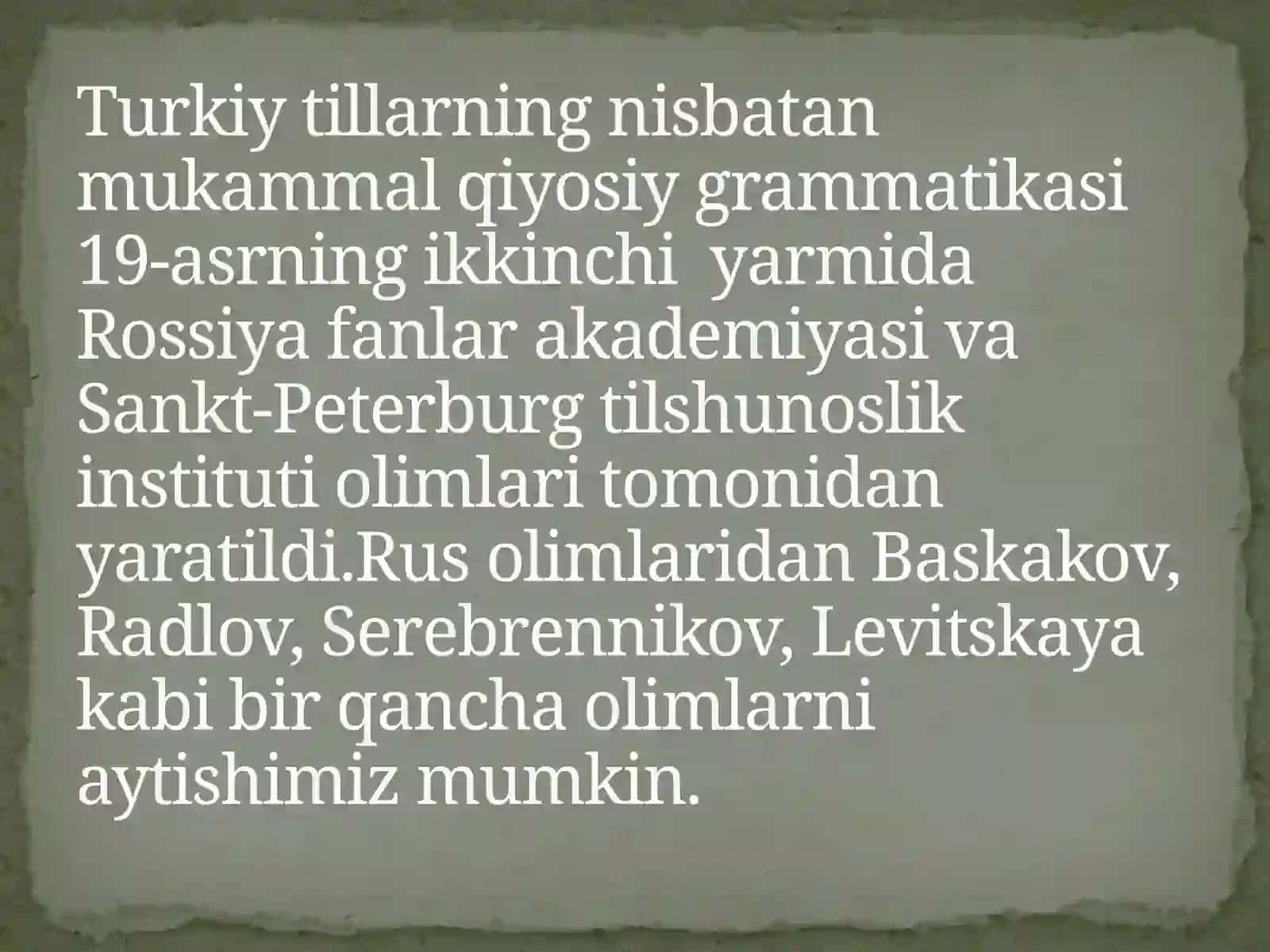 Turkiy Tillari Qiyosiy-Tarixiy Grammatikasi Fanidagi Mustaqil Ish 4