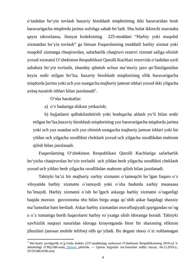Harbiy Yoki Muqobil Xizmatdan Bo‘yin Tovlash 4