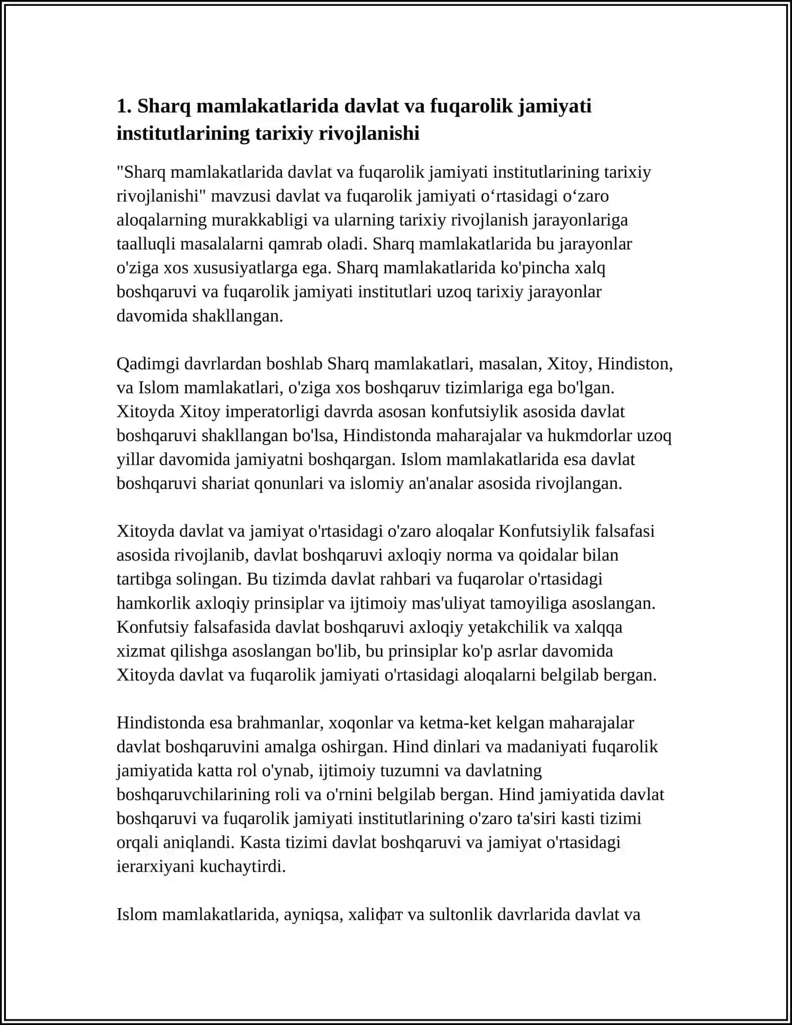 SHARQ MAMLAKATLARI MISOLIDA DAVLAT VA FUQAROLIK JAMIYATI INSTITUTLARINING RIVOJLANISH ASOSLARI 4